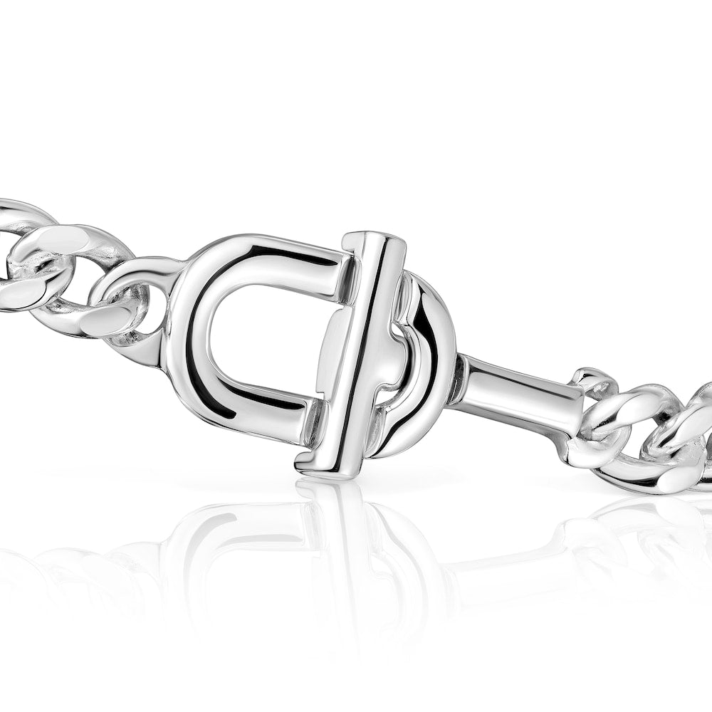 Large MANIFESTO curb chain Bracelet in silver |