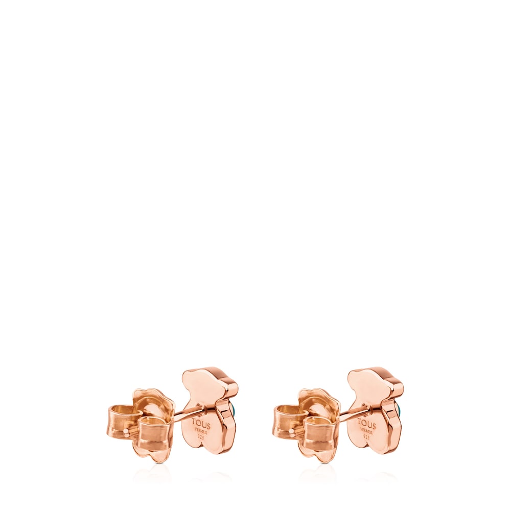 Rose Vermeil Silver Super Power Earrings with Turquoise |