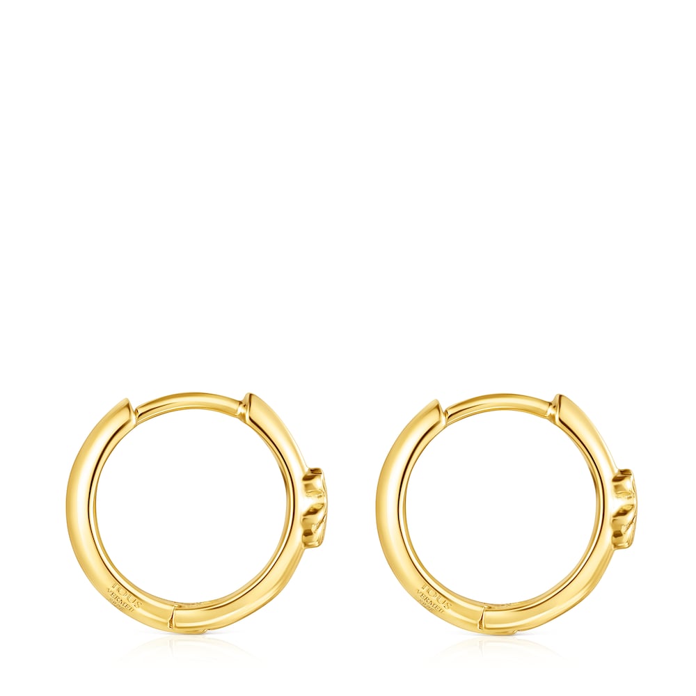 Silver vermeil Basics Hoop earrings with bear |
