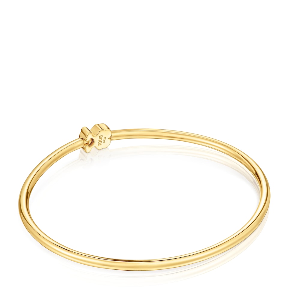 Bangle with 18kt gold plating over silver bear charm Sweet Dolls
