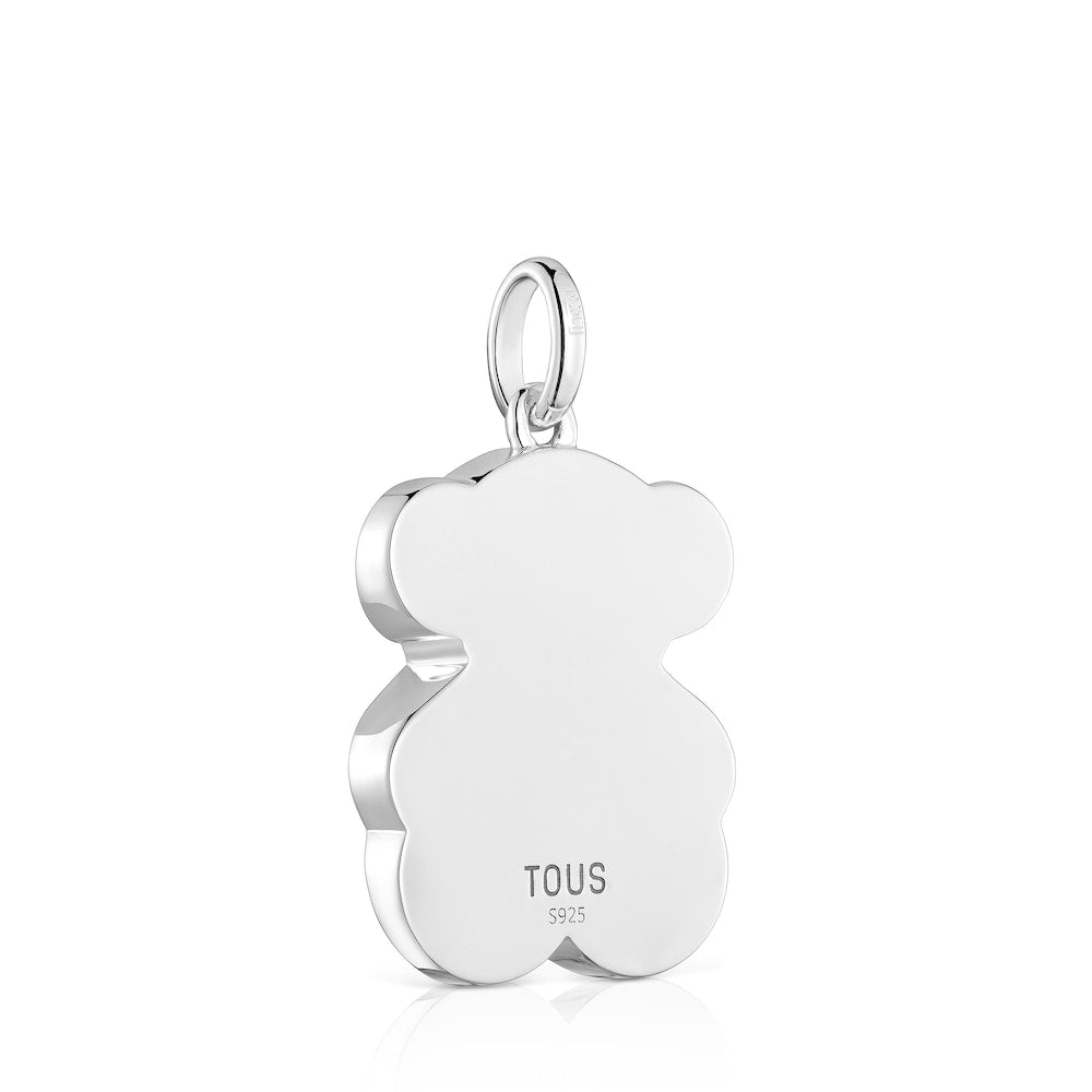 Medium silver Pendant with mother-of-pearl bear motif Icon Color