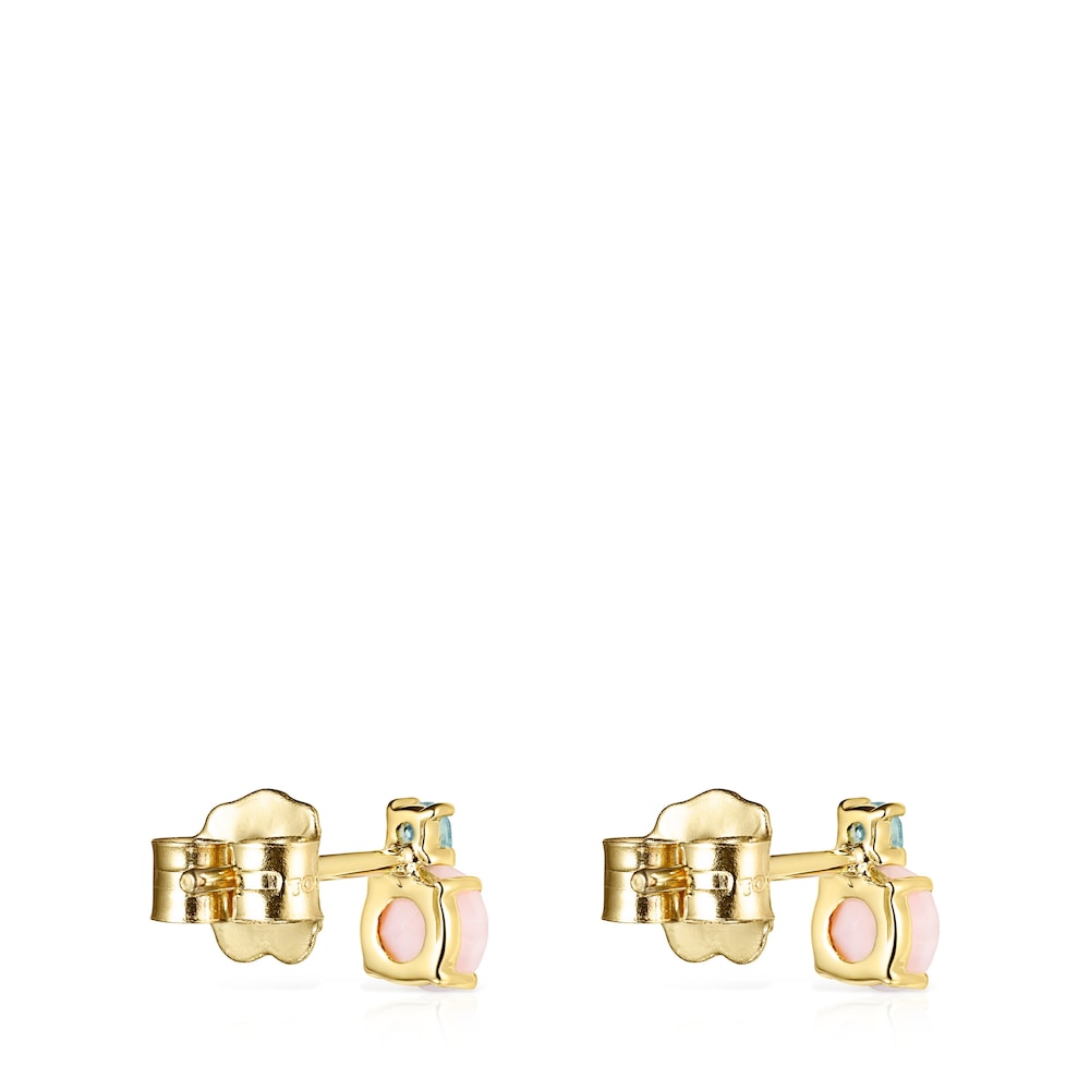 Mini Ivette Earrings in Gold with Opal and Topaz |