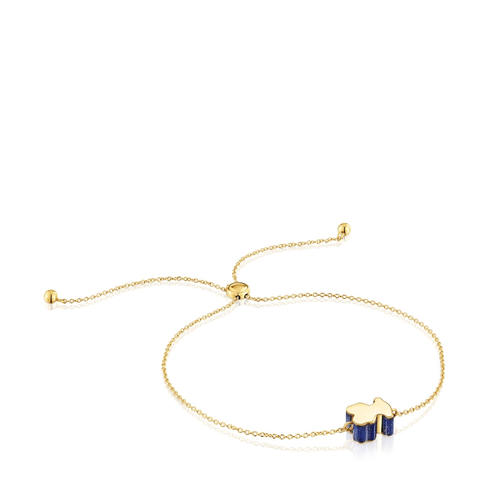 Gold bear motif Bracelet with lapis lazuli 1950