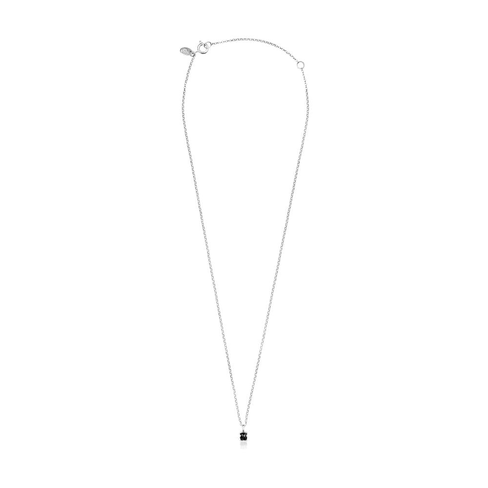 Mini Onix Necklace in Silver with Onyx 0,4cm |