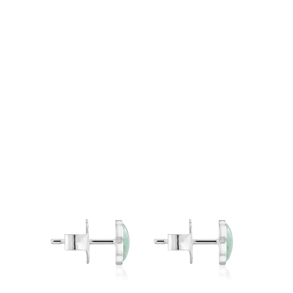 Silver Earrings with chalcedony Color |