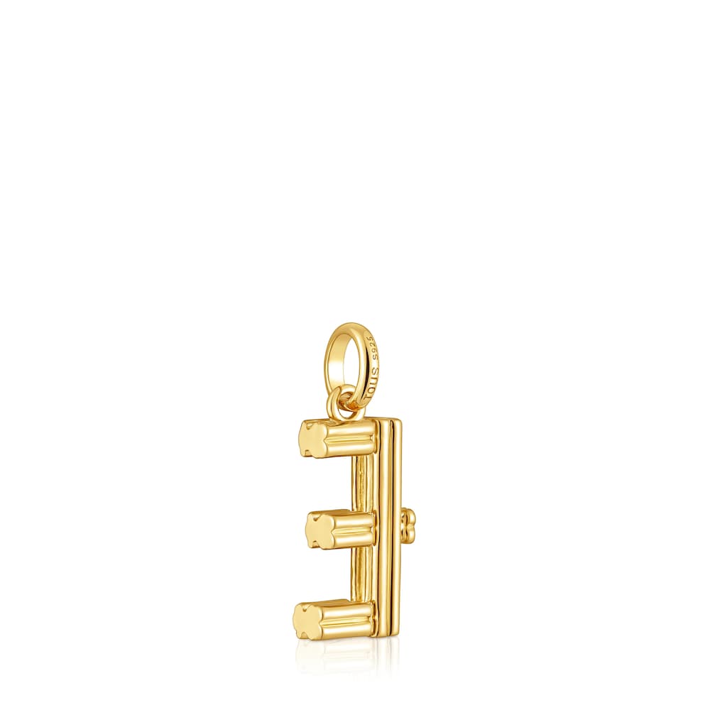Medium 18kt gold plating over silver letter E Pendant Alphabet |