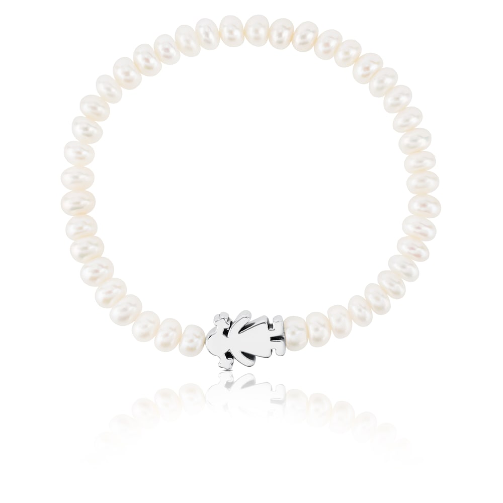 Pearl Sweet Dolls girl Bracelet with Silver |