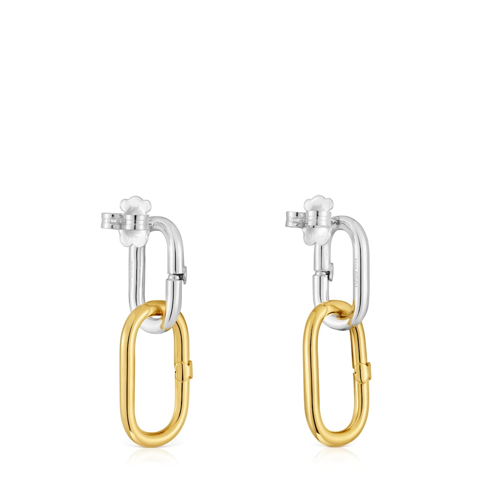 Long two-tone Earrings Hold Oval |