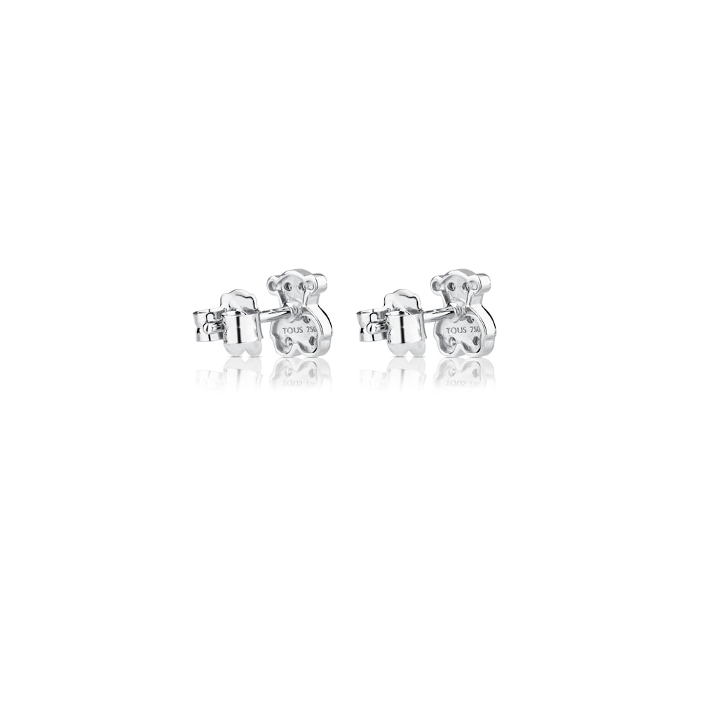 White Gold Bear Earrings Bear motif |