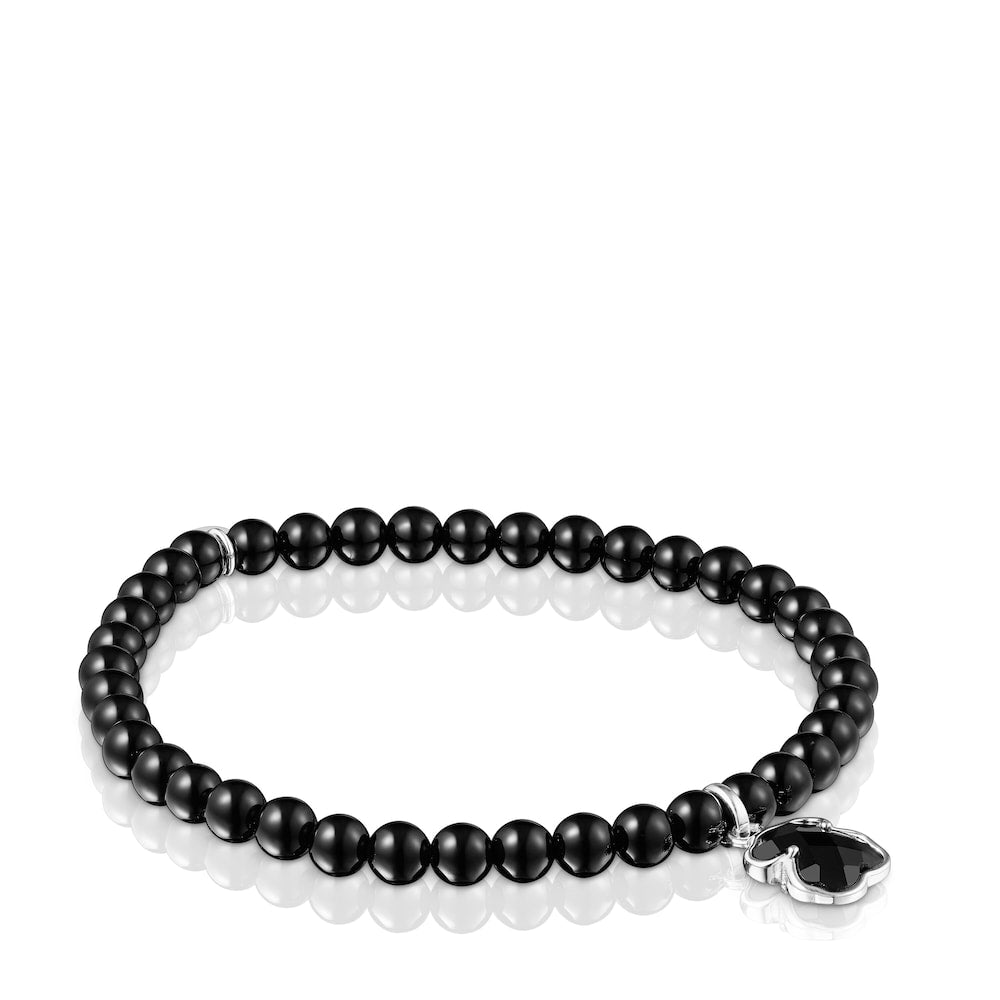 Silver and onyx Icon Color bracelet |