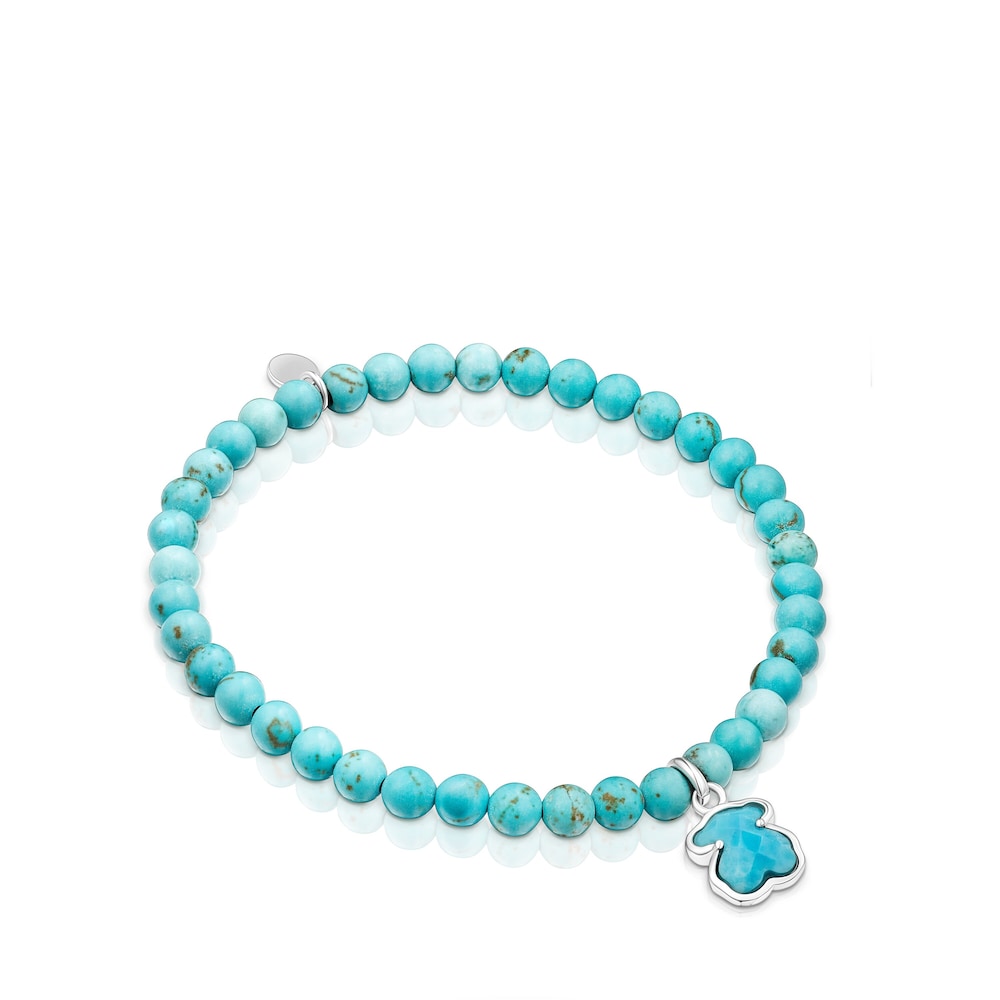 Silver and dyed magnesite Icon Color bracelet |