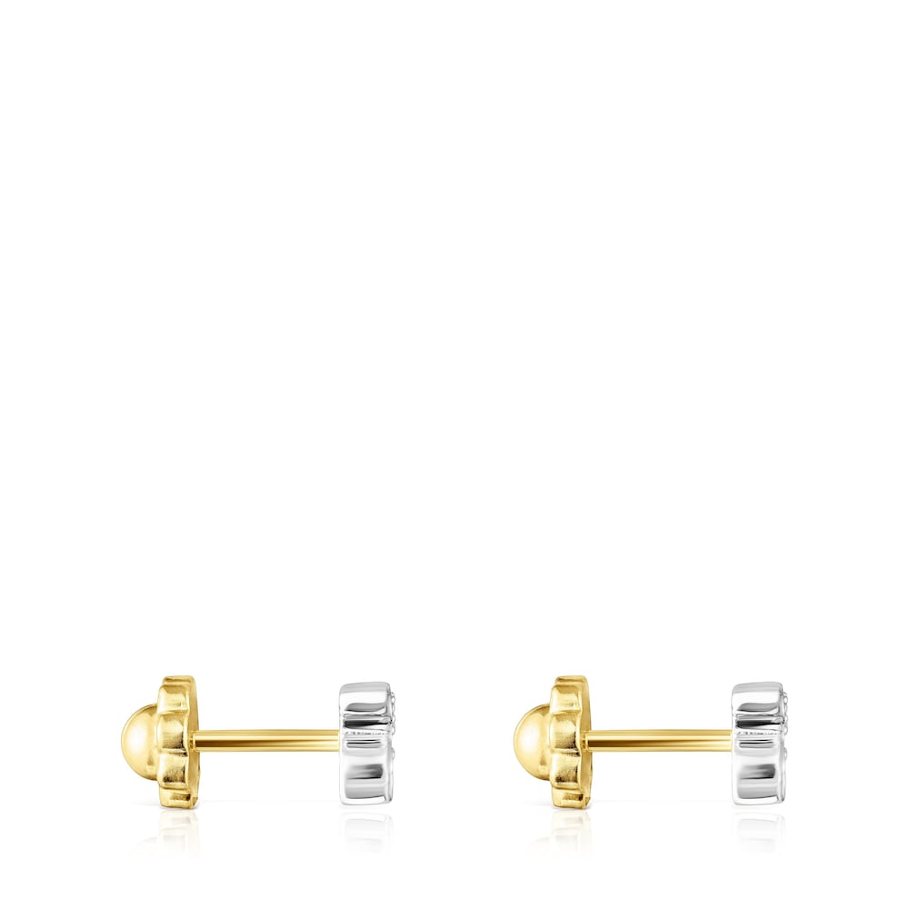 White gold Puppies earrings bear motif