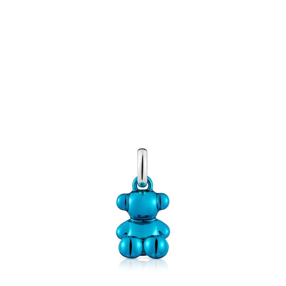 Small Bold Bear blue steel bear Pendant