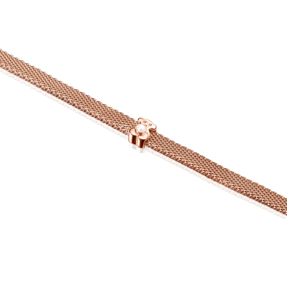 Rose Silver Vermeil Real Sisy Bracelet with Pearl