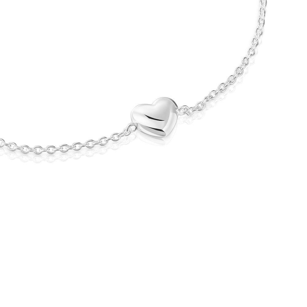 Silver heart motif Chain Bracelet Garden of Love |