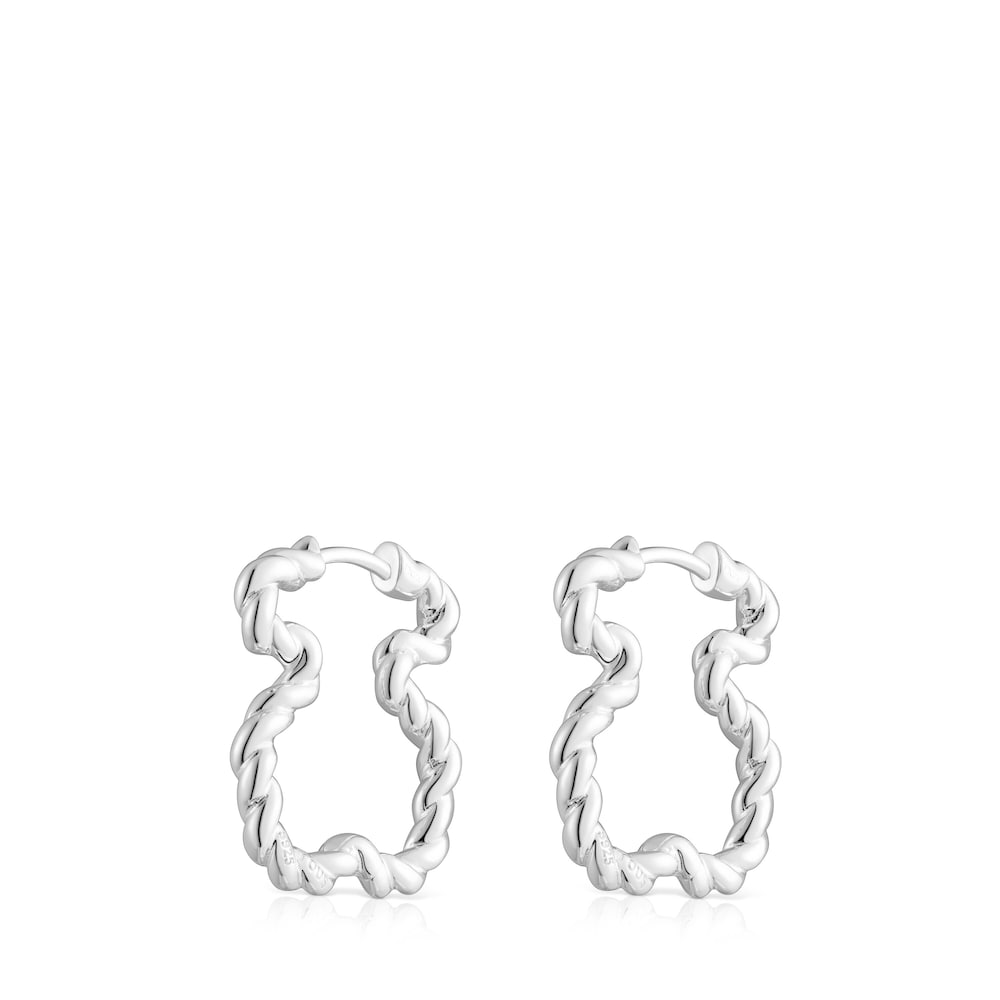 Twisted Earrings with bear silhouette |
