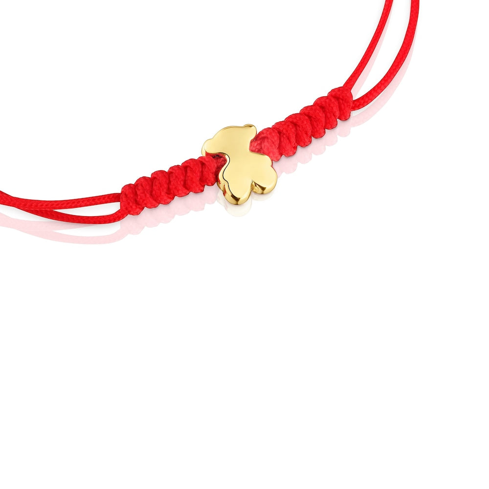 Gold and red nylon bear-motif Bracelet Sweet Dolls |