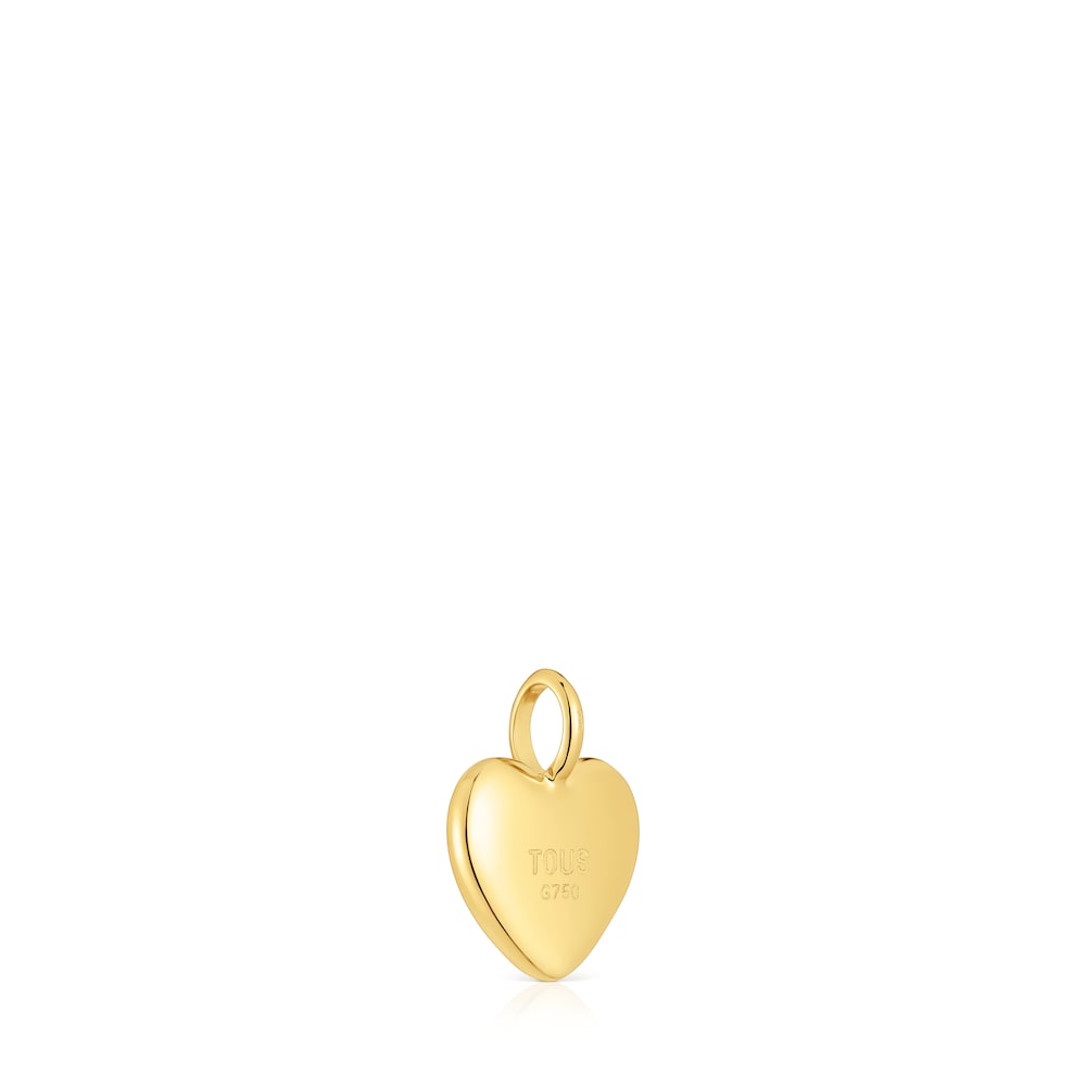 Half heart-shaped pendant in 18kt yellow gold. Pendant size 12mm