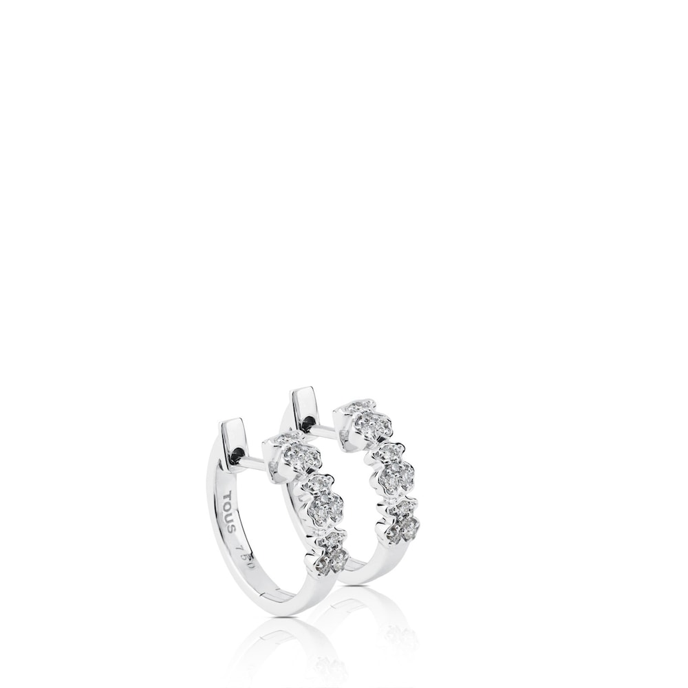 White Gold Bear Earrings with three Diamonds Bear motifs |