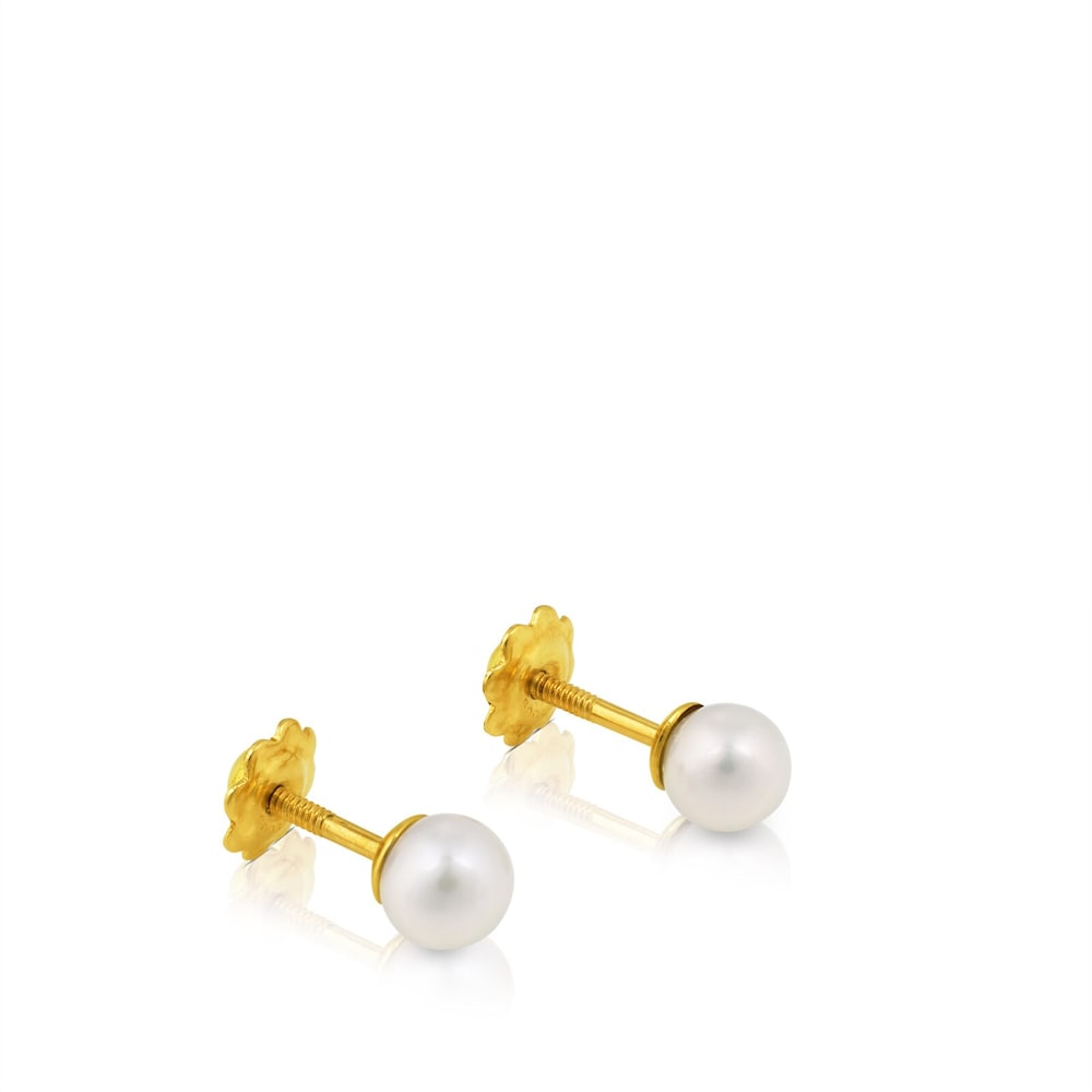 Gold Baby earrings with pearls |