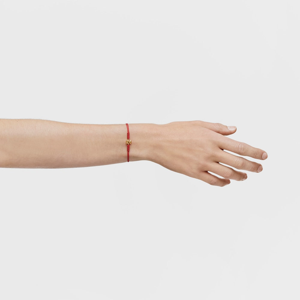 Red nylon and gold bear Bracelet Bold Bear |
