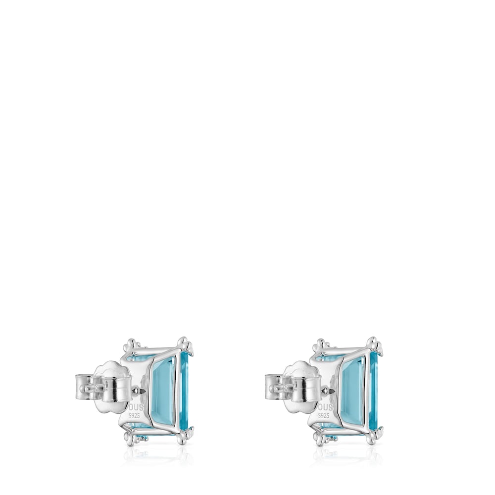 Silver Heart earrings with topaz Color Pills |