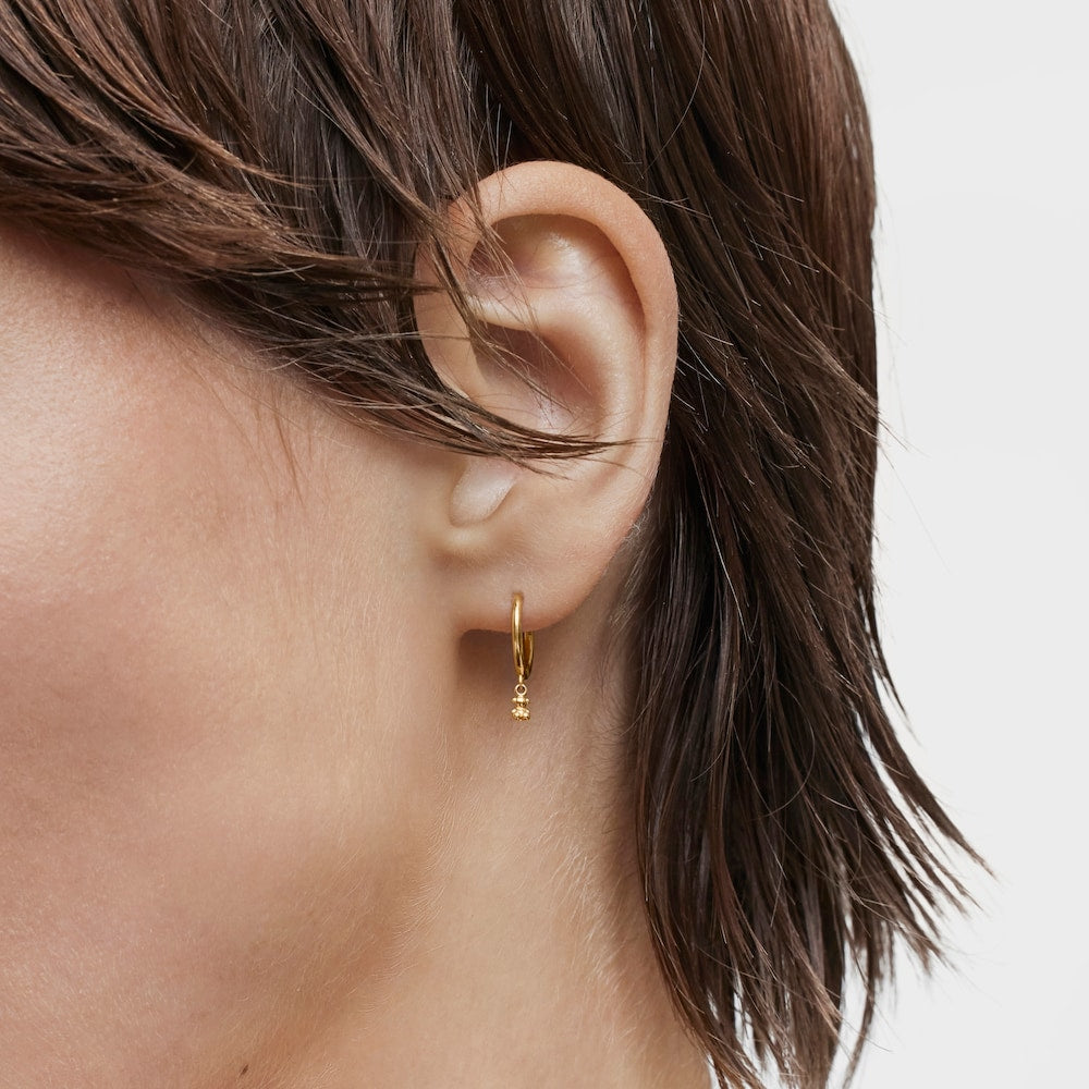 Gold and bear charm Hoop earrings Bold Bear |