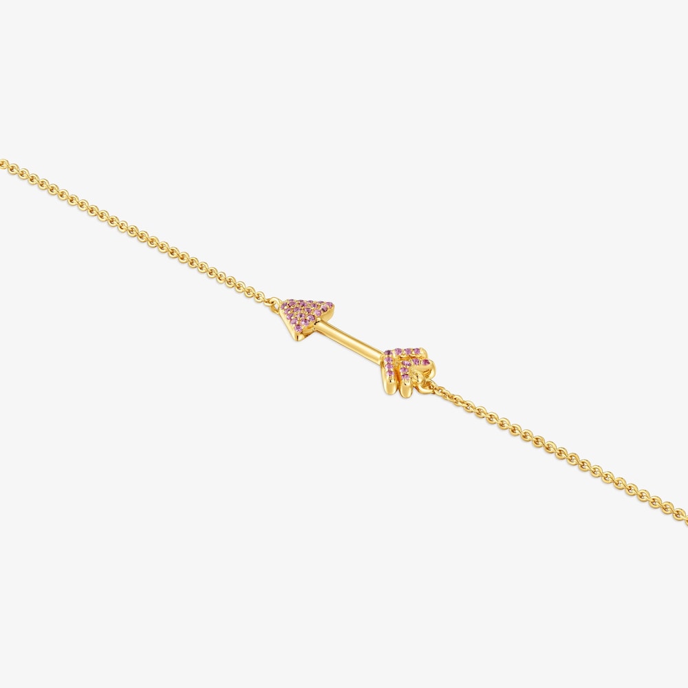 Chain bracelet with vermeil and rhodolites Flechazo