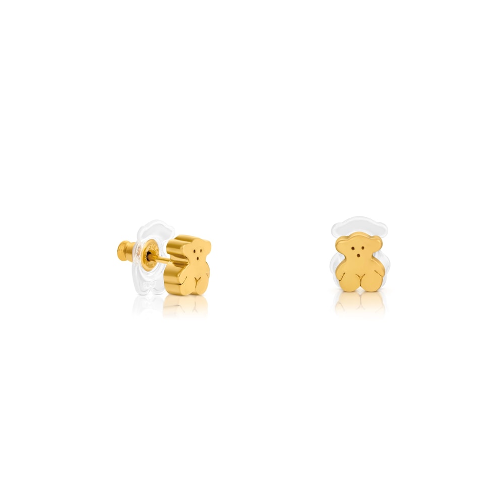 Gold Sweet Dolls Earrings Bear motif Push back |