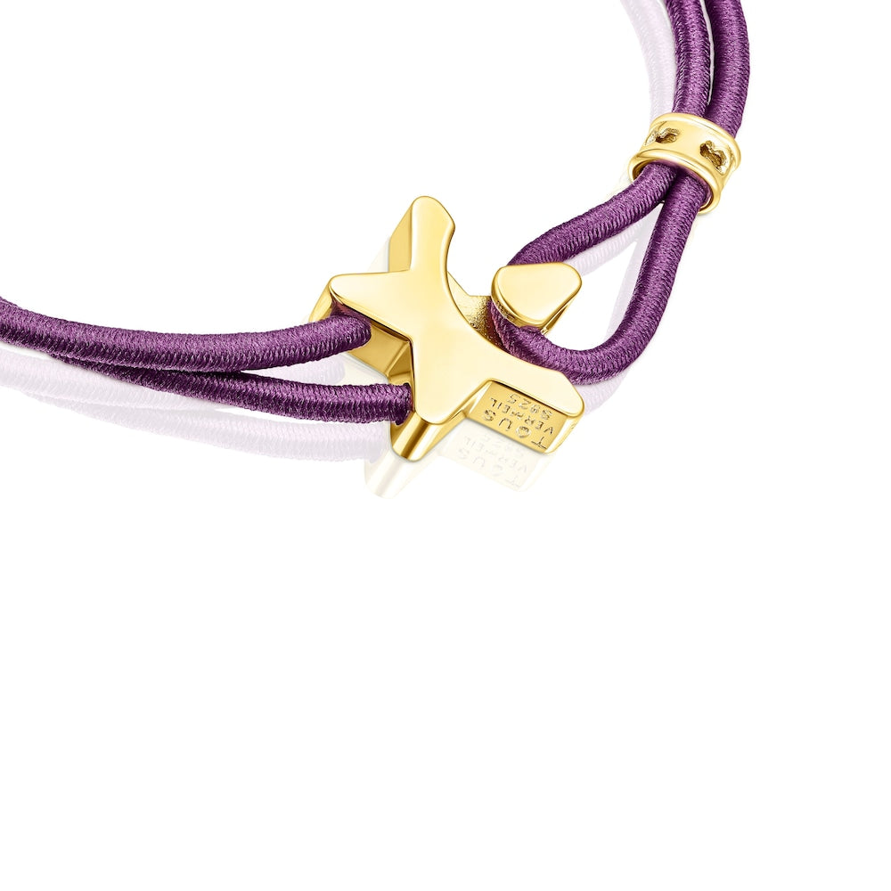 Lilac-colored elastic Sweet Dolls Bracelet with silver vermeil star |