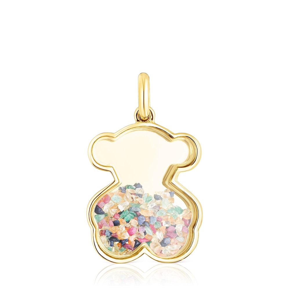 Silver vermeil Areia Pendant with multicolored gemstones |