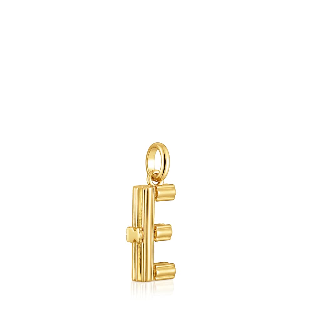 Medium 18kt gold plating over silver letter E Pendant Alphabet |