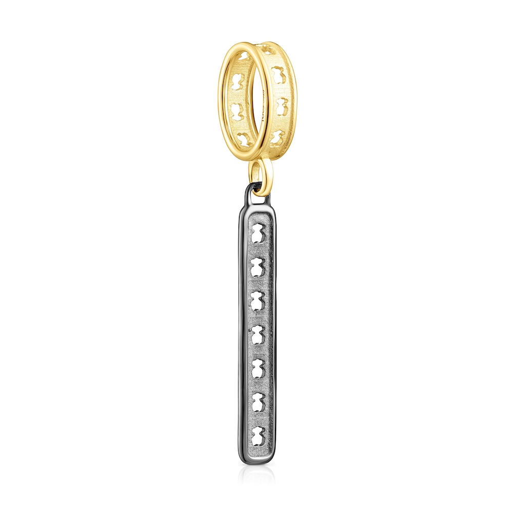 Two-tone Bear Row pendant with bear silhouettes