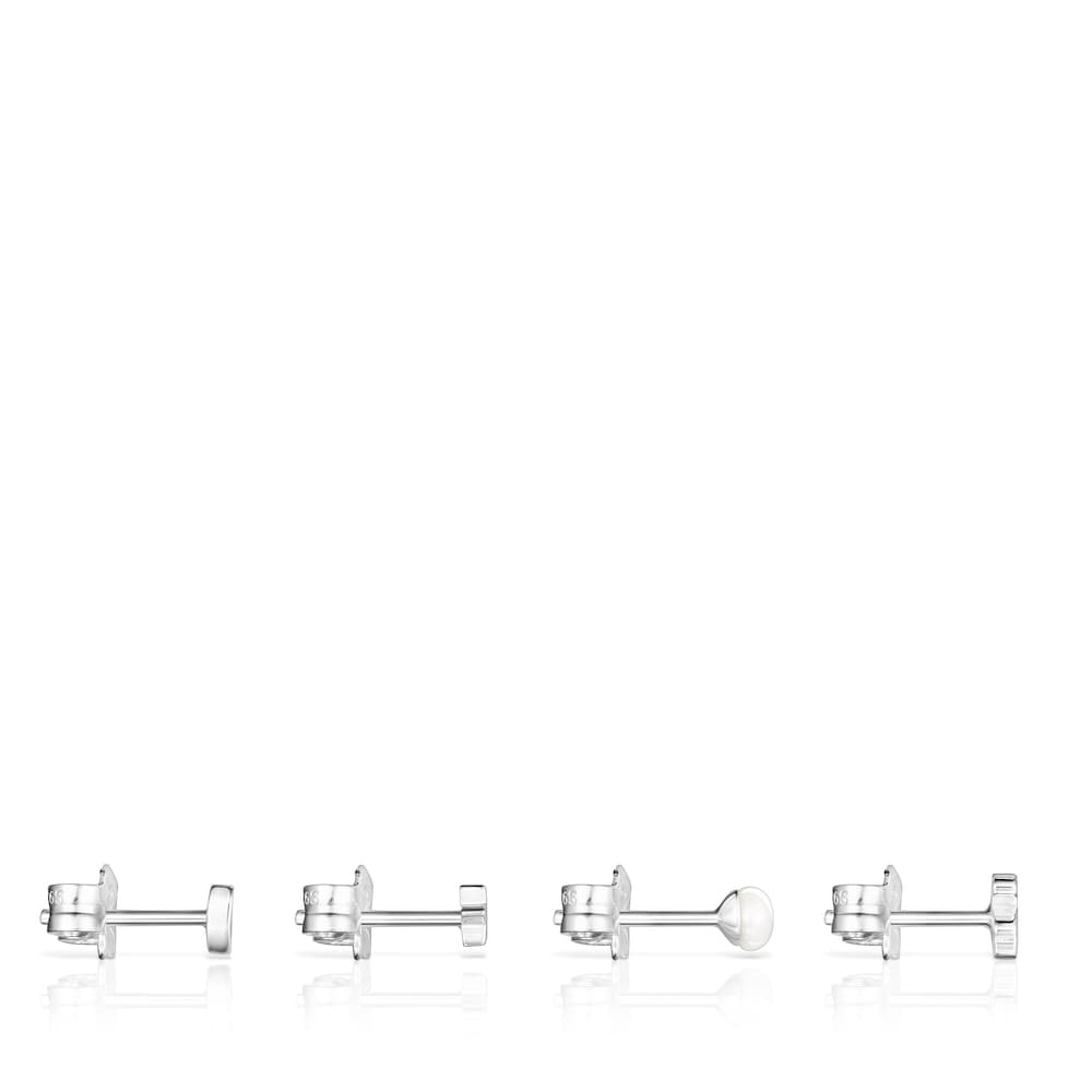 Silver and Pearls Cool Joy Earrings set |