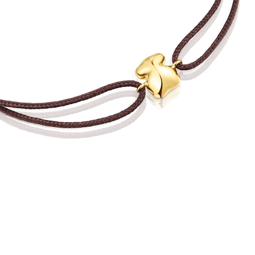 Gold and brown cord Bear bracelet Balloon |