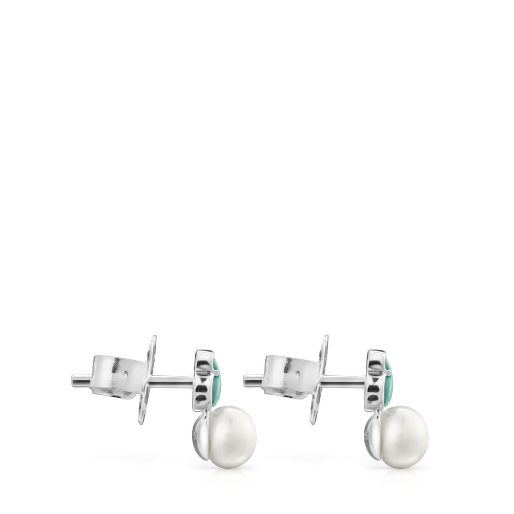Mini Color Pendants in Silver with Amazonite and Pearl |