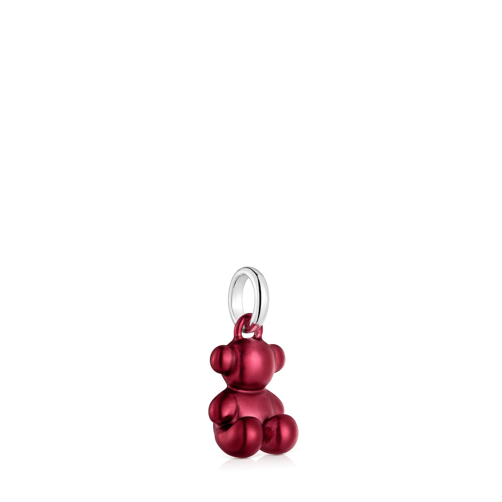 Small red-colored steel bear Pendant Bold Bear