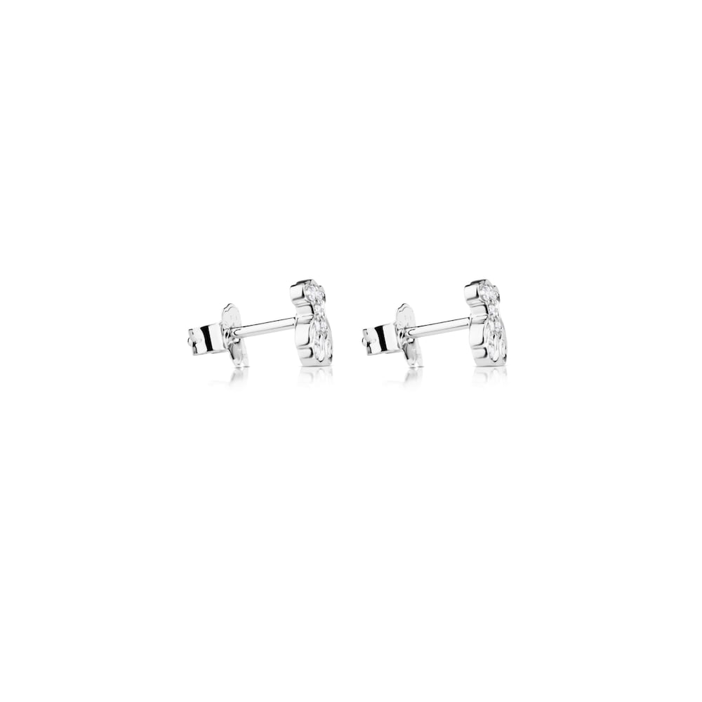 White Gold Bear Earrings Bear motif |