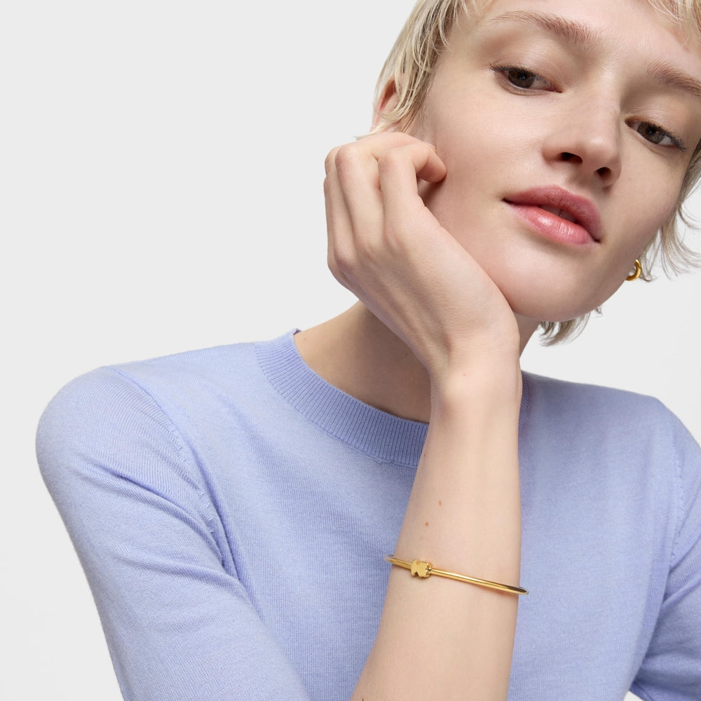 Bangle with 18kt gold plating over silver bear charm Sweet Dolls