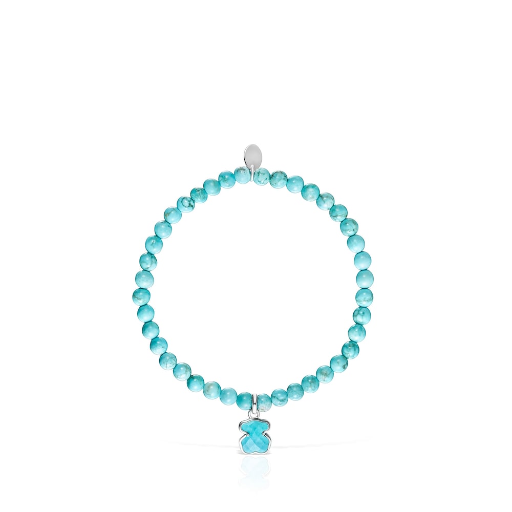 Silver and dyed magnesite Icon Color bracelet |