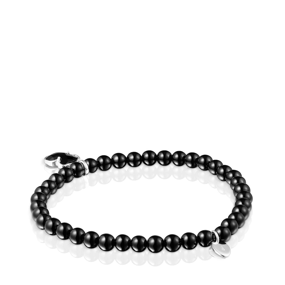 Silver and onyx Icon Color bracelet |