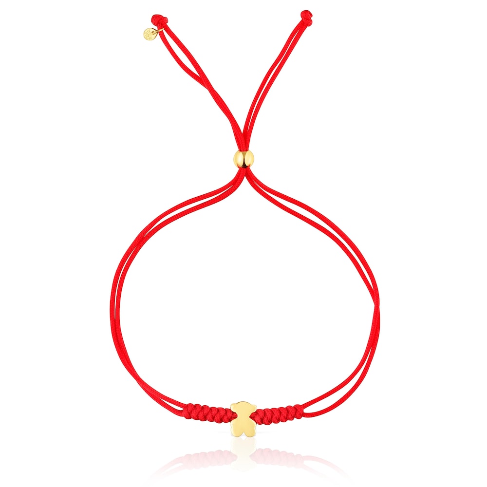 Gold and red nylon bear-motif Bracelet Sweet Dolls |
