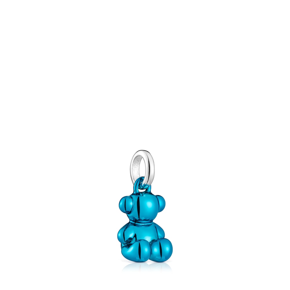 Small Bold Bear blue steel bear Pendant
