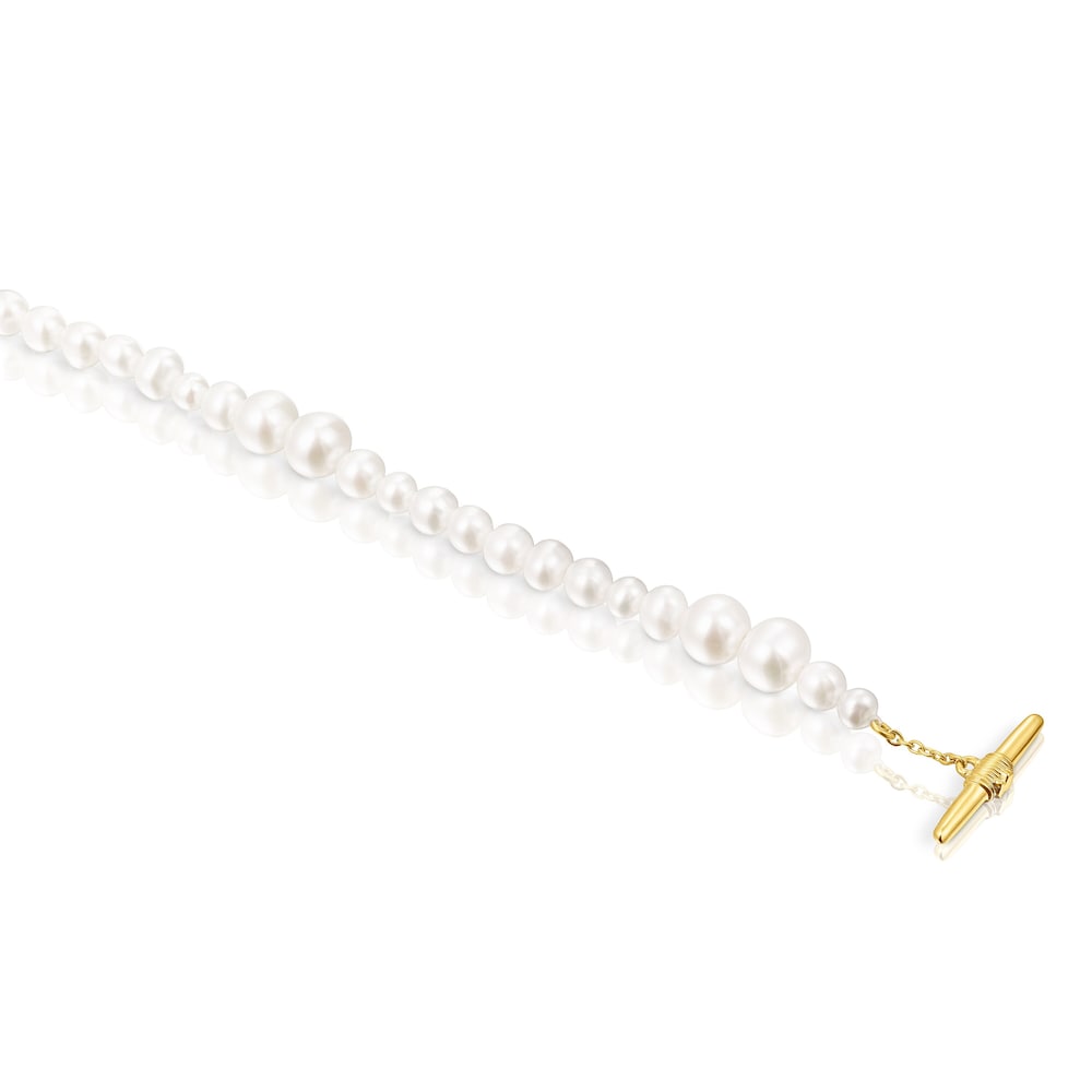 Cultured pearl Lure Bracelet with silver vermeil |