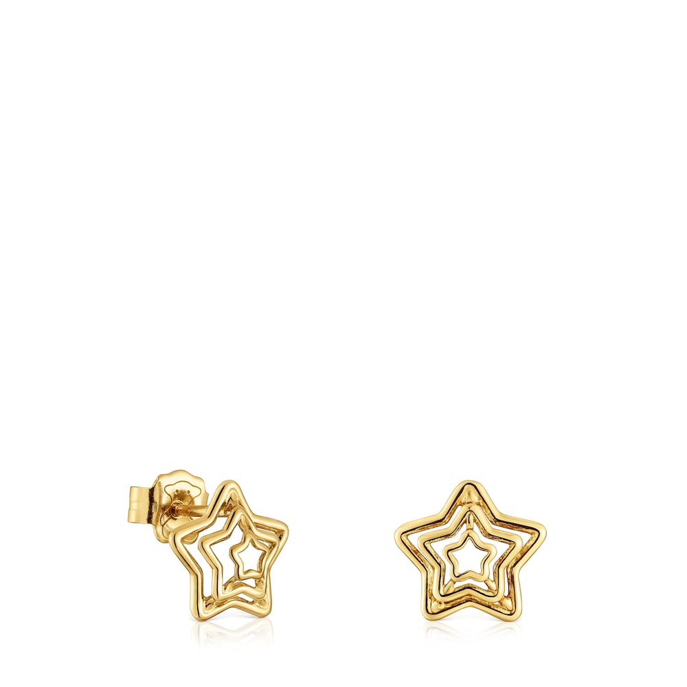 Bickie star Earrings with 18 kt gold plating over silver |
