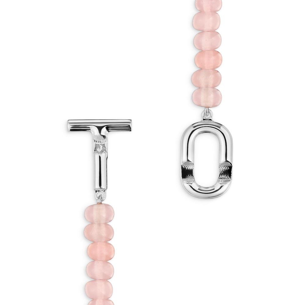 Silver Bracelet with treated pink chalcedony MANIFESTO