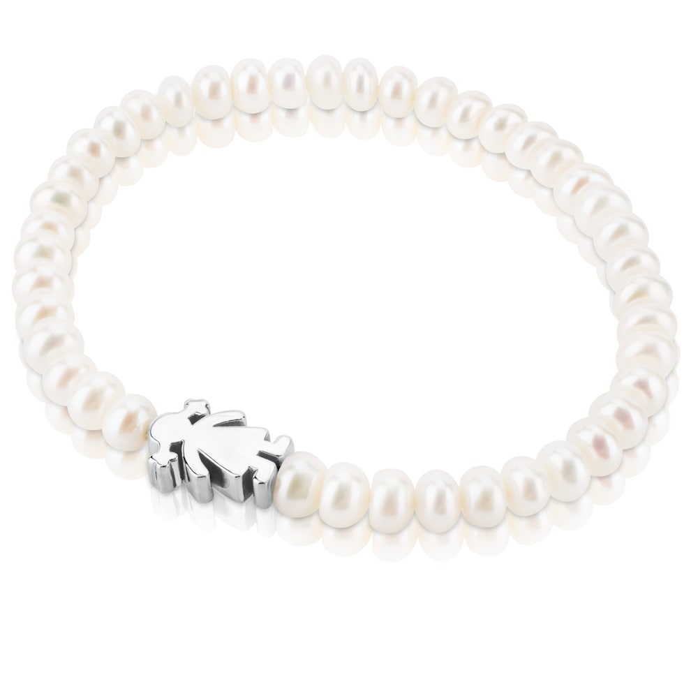 Pearl Sweet Dolls girl Bracelet with Silver |