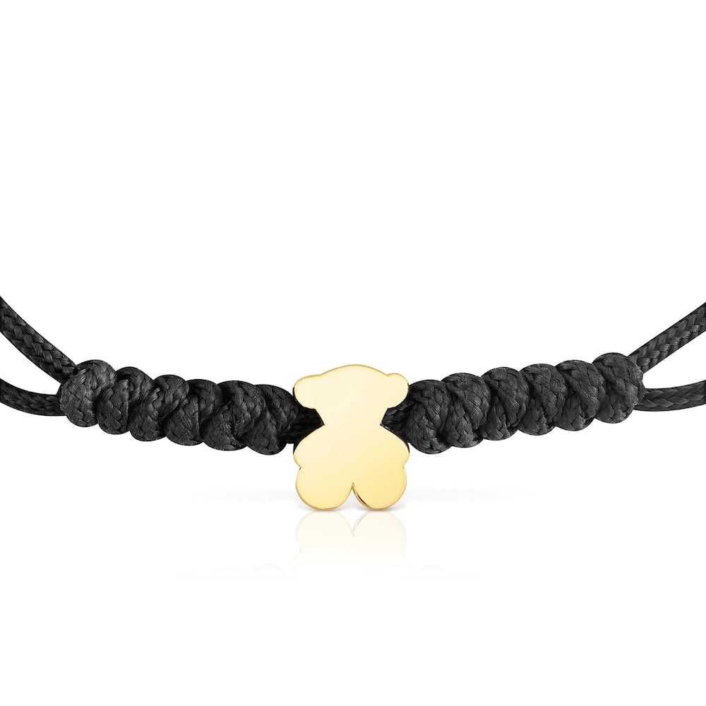 Gold and black nylon bear-motif Bracelet Sweet Dolls |