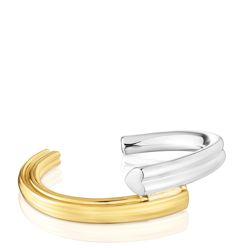 Wide two-tone Bangle with bear and heart motifs 1950 |