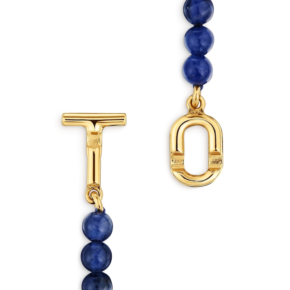 Bracelet with 18kt gold plating over silver and sodalite MANIFESTO